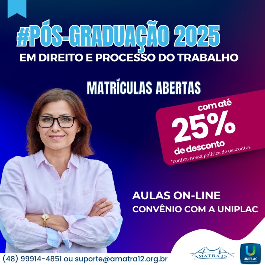 Lançamento do edital da Pós-Graduação em Direito e Processo do Trabalho – Turma 2025